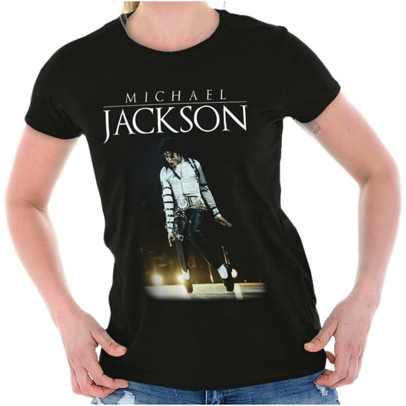 Michael Jackson Bad Tour Toe Stand Womens Slim Fit Graphic Tee Brisco Brands X