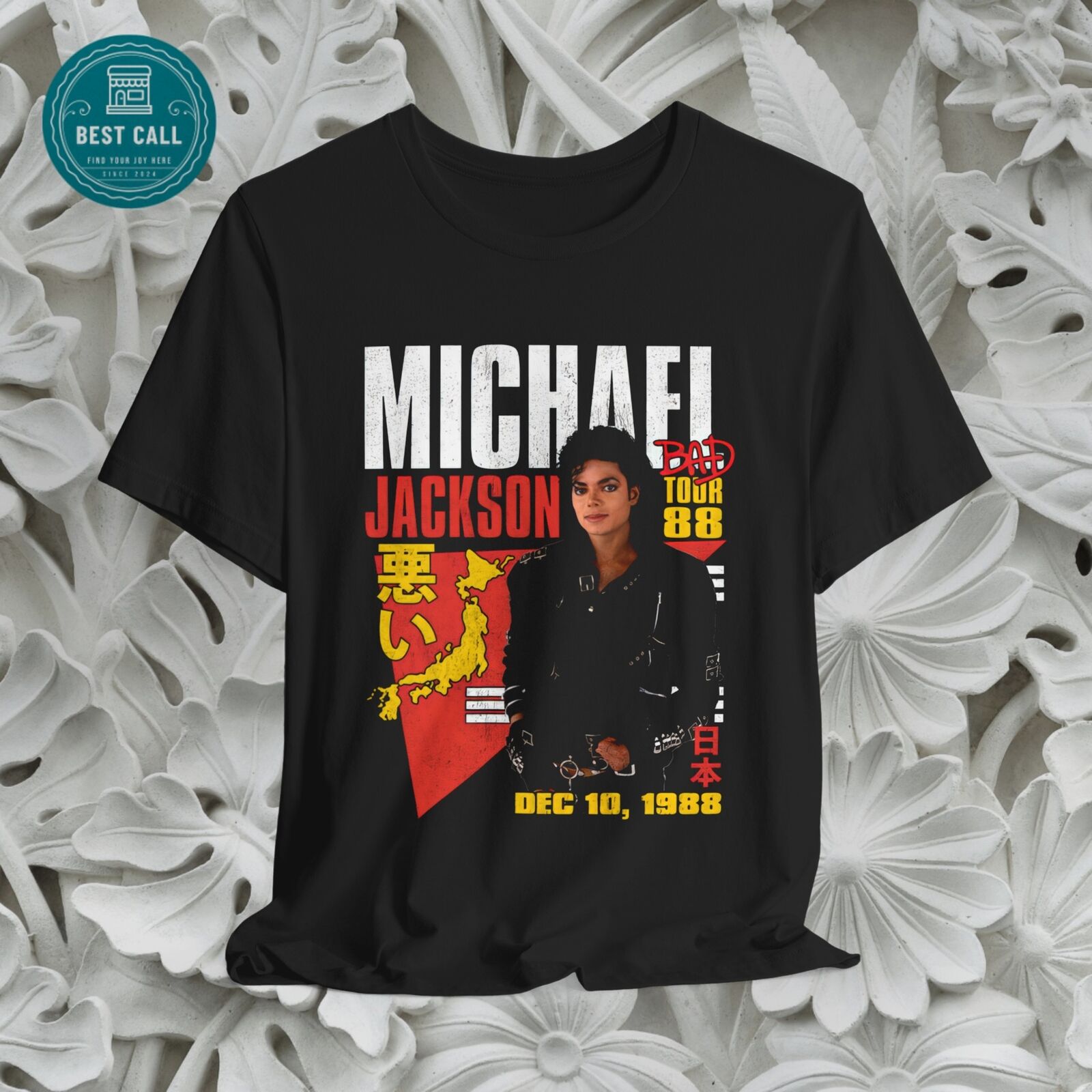 Michael Jackson Bad World Tour FanMade Tshirt, Tokyo, King of Pop, 1988