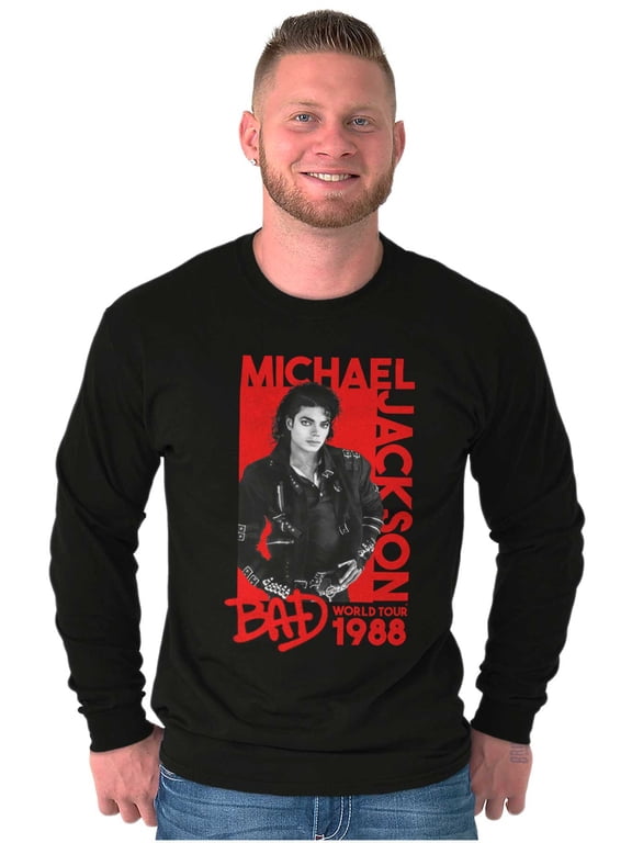Bad World Tour 1988 Crew Neck Long Sleeve Graphic Tee Brisco Brands S