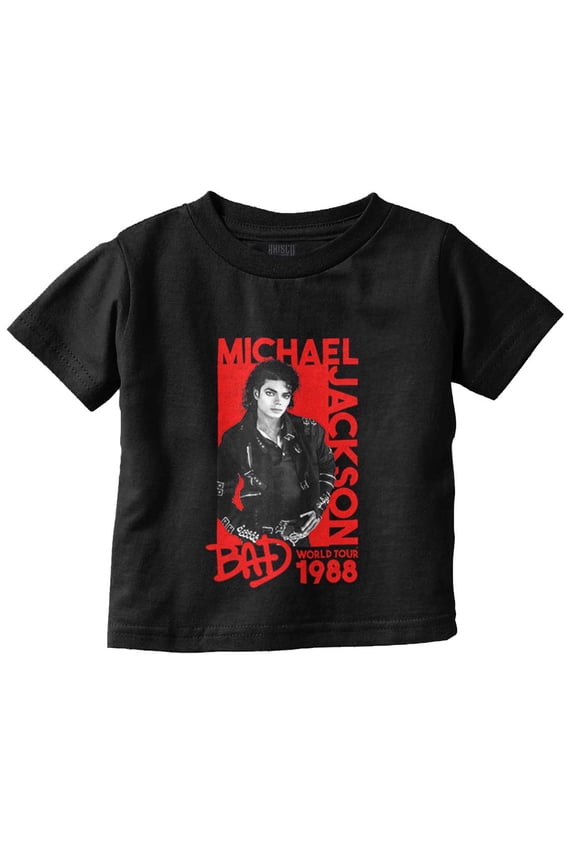 Michael Jackson Bad World Your 1988 Toddler Boy Girl T Shirt Infant Toddler Brisco Brands 6M