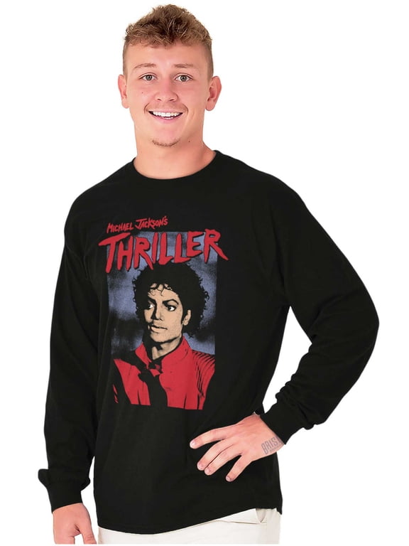 King of Pop Thriller Crew Neck Long Sleeve Graphic Tee Brisco Brands S