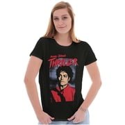 Michael Jackson King of Pop Thriller Womens Slim Fit Graphic Tee Brisco Brands X