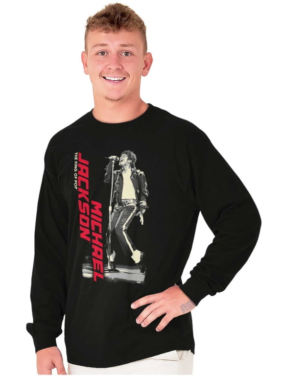 King of Pop Toe Stand Crew Neck Long Sleeve Graphic Tee Brisco Brands S