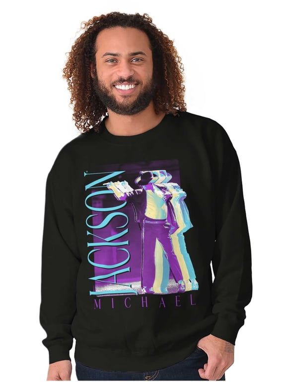 MJ Dance Glitch Graphic Pullover Crewneck Sweatshirt Brisco Brands S