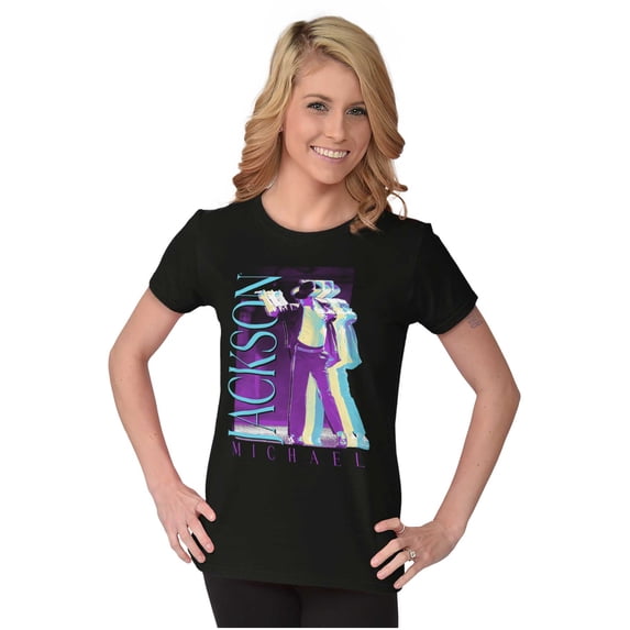 Michael Jackson MJ Dance Glitch Womens Slim Fit Graphic Tee Brisco Brands S