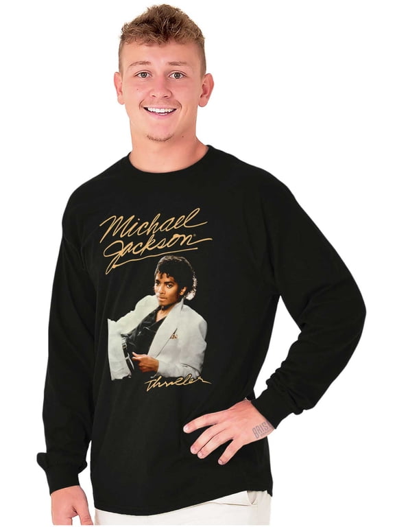 MJ Thriller Album Crew Neck Long Sleeve Graphic Tee Brisco Brands M
