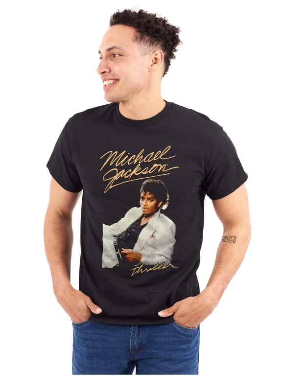 MJ Thriller Album Crew Neck Short Sleeve Graphic Tee Brisco Brands S
