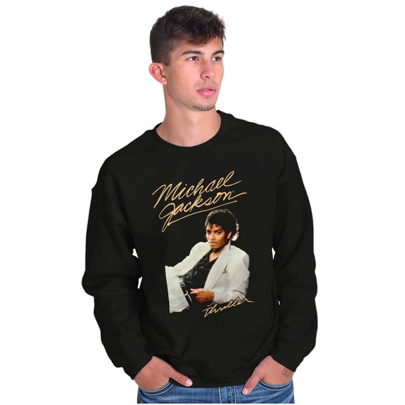 Michael Jackson MJ Thriller Album Graphic Pullover Crewneck Sweatshirt Brisco Brands S