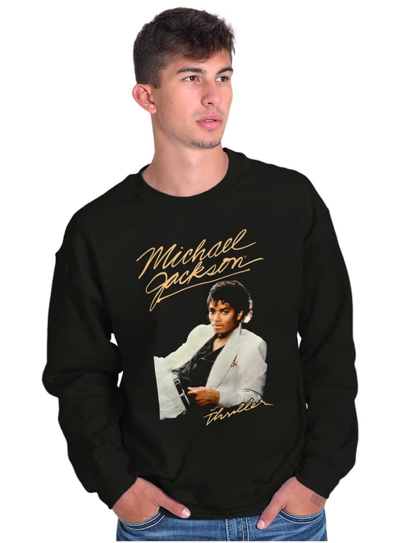 MJ Thriller Album Graphic Pullover Crewneck Sweatshirt Brisco Brands X