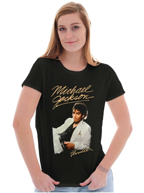 MJ Thriller Album Womens Slim Fit Graphic Tee Brisco Brands M