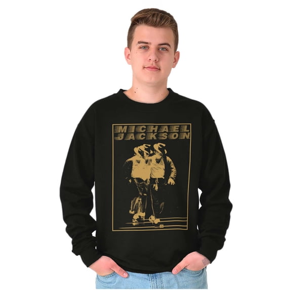 Michael Jackson Moonwalk Glitch Graphic Pullover Crewneck Sweatshirt Brisco Brands S