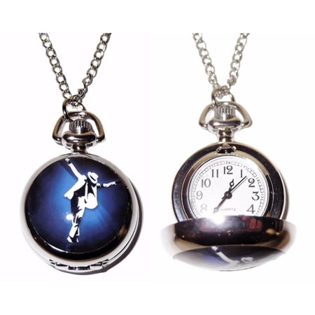 Michael Jackson Silvertone Pendant Pocket Watch