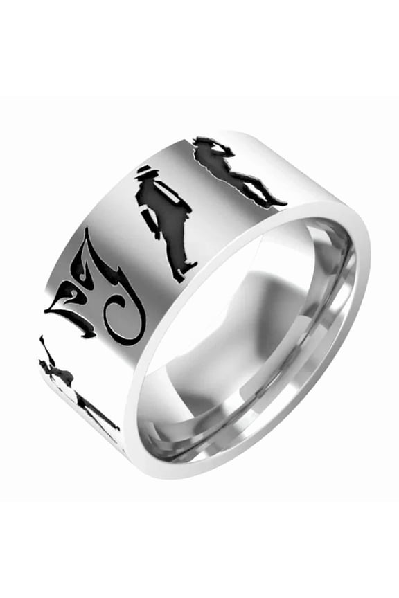 Michael Jackson Stainless Steel Band Ring Size 13