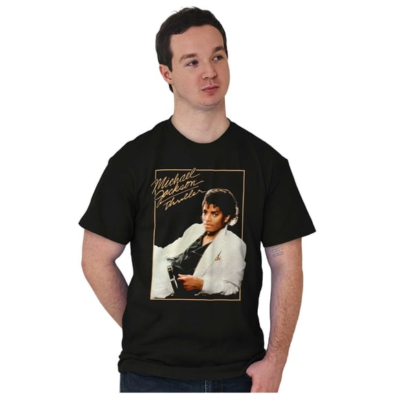 Michael Jackson Thriller Album Cover Crew Neck Short Sleeve Graphic Tee Brisco Brands S