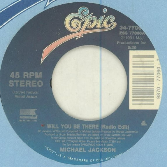 Michael Jackson - Will You Be There - 7"
