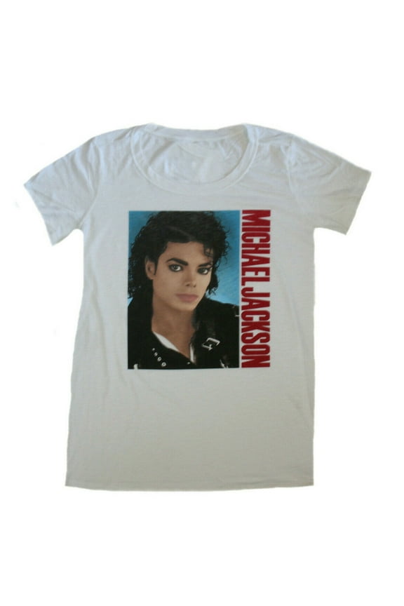 Michael Jackson Women's Plus Short Sleeve T-Shirt Tee White