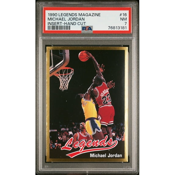 Michael Jordan 1990 Legends Magazine Insert Hand Cut Basketball Card #16 PSA 7