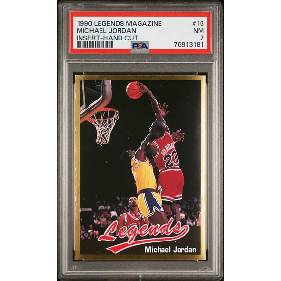 Michael Jordan 1990 Legends Magazine Insert Hand Cut Basketball Card #16 PSA 7