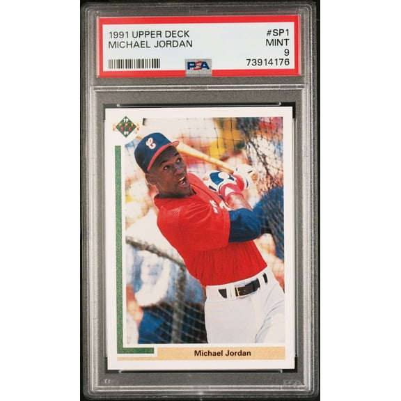 Michael Jordan 1991 Upper Deck Baseball Card #SP1 Graded PSA 9