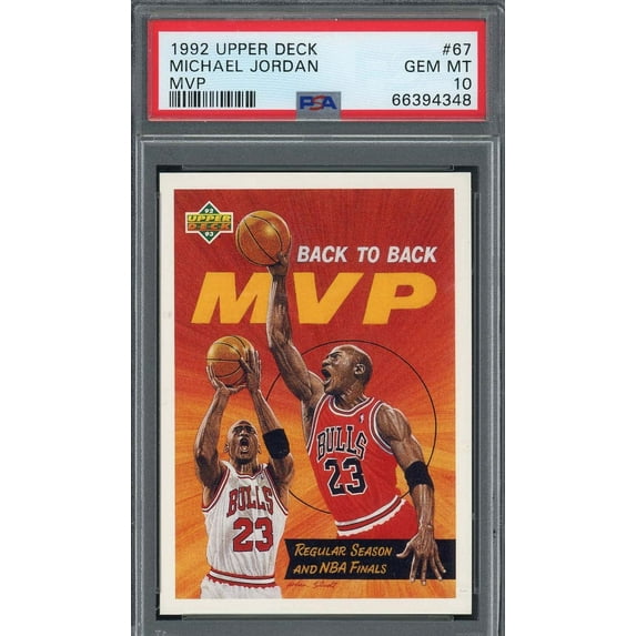 Michael Jordan 1992 Upper Deck MVP Basketball Card #67 Graded PSA 10