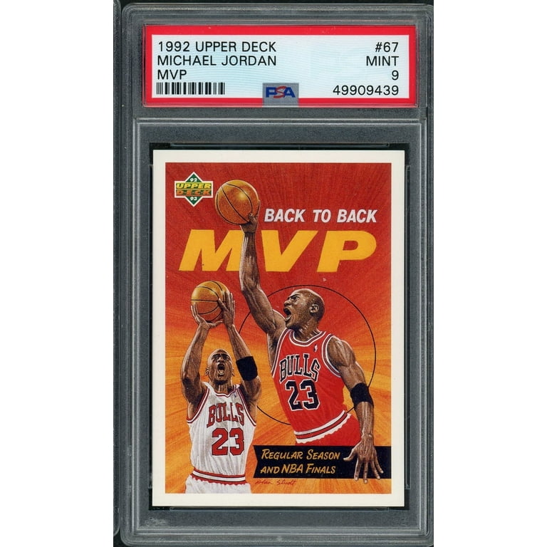 Michael Jordan 1992 Upper Deck MVP Basketball Card #67 Graded PSA