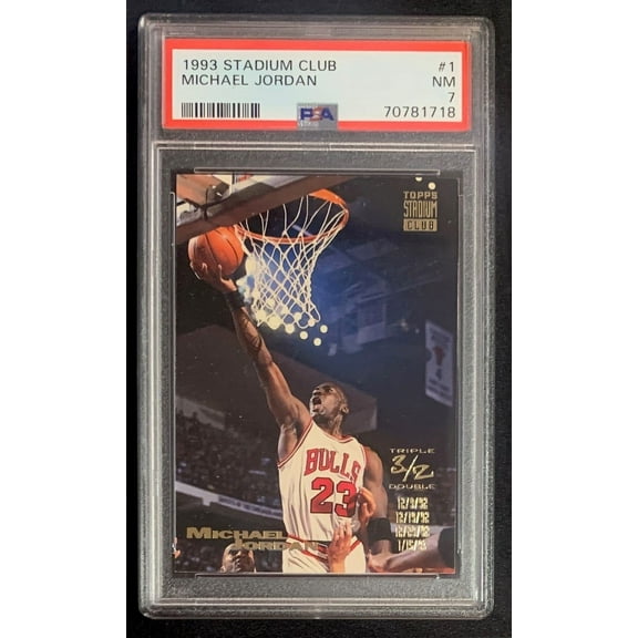 Michael Jordan 1993 Topps Stadium Club Basketball Card #1 Graded PSA 7