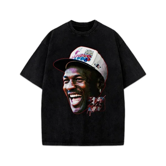 Michael Jordan 1996 Championship Parade Vintage Style Graphic 90's Bulls T-Shirt ,Black Color,Size L