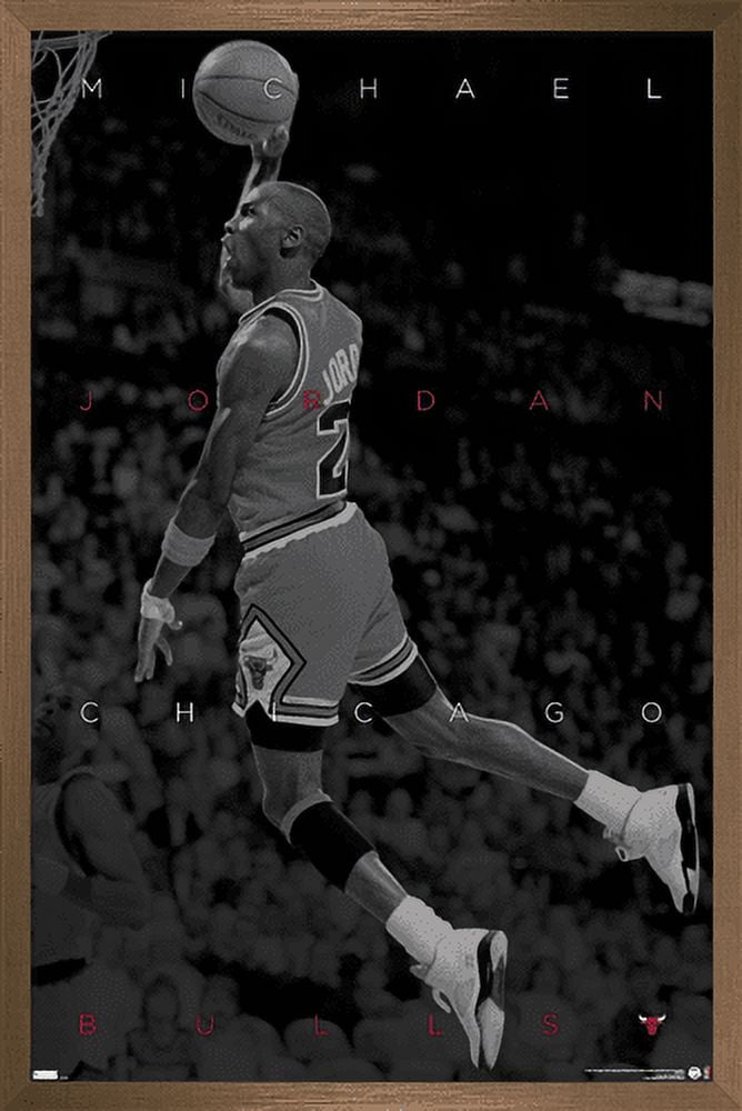 Trends International Michael Jordan - Jersey Wall Poster, 22.375 x 34,  Barnwood Framed Version