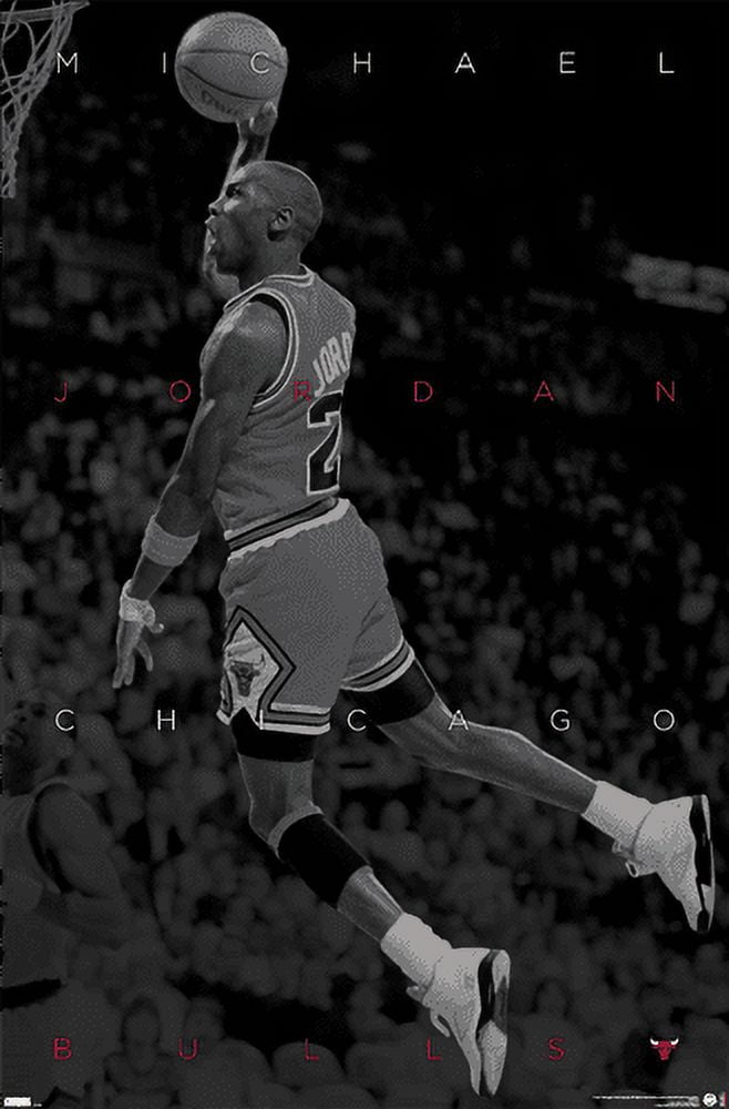 Michael Jordan - Black and White Wall Poster, 14.725 x 22.375