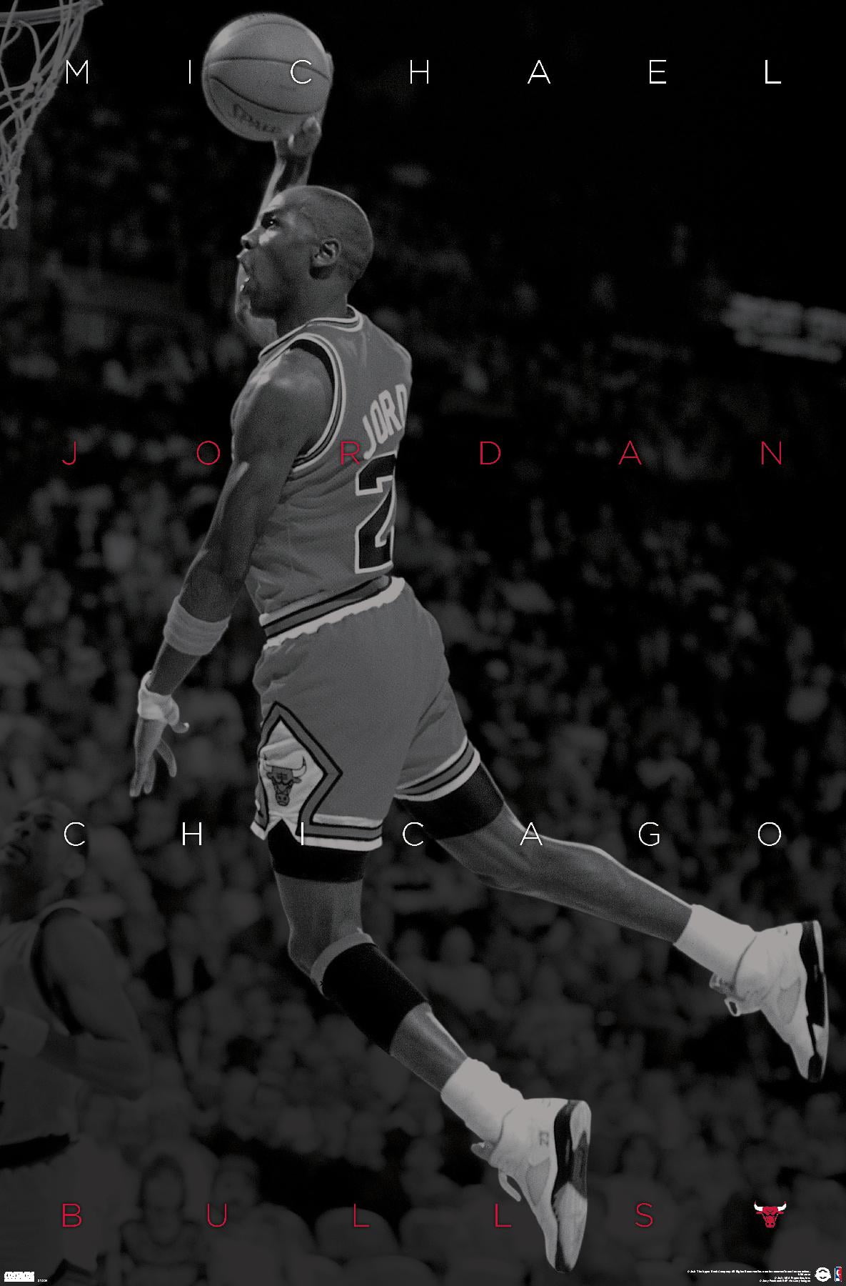  Trends International Michael Jordan - Jersey Wall Poster,  22.375 x 34, Print and Black Hanger Bundle: Posters & Prints