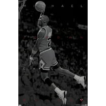 Michael Jordan - Black and White Wall Poster, 22.375" x 34"