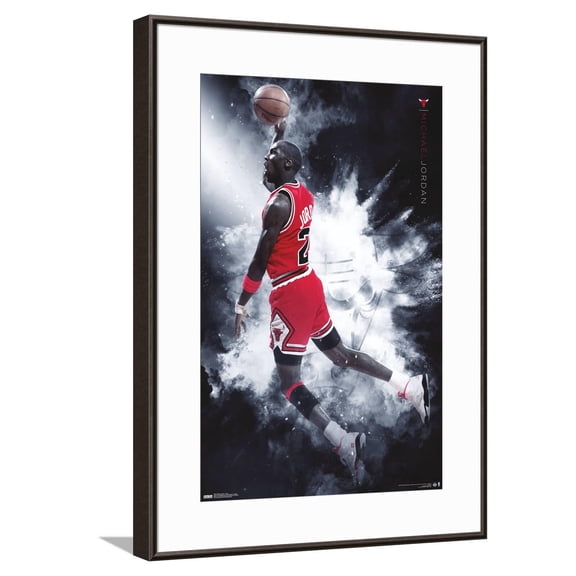 Michael Jordan - Burst Canvas Wall Poster, 14.725" x 22.375"