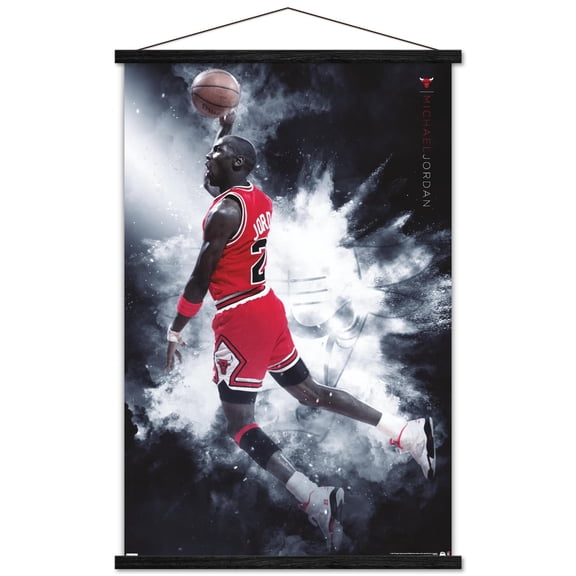Michael Jordan - Burst Wall Poster with Magnetic Frame, 22.375" x 34"