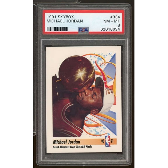 Michael Jordan Card 1991-92 SkyBox #334 PSA 8