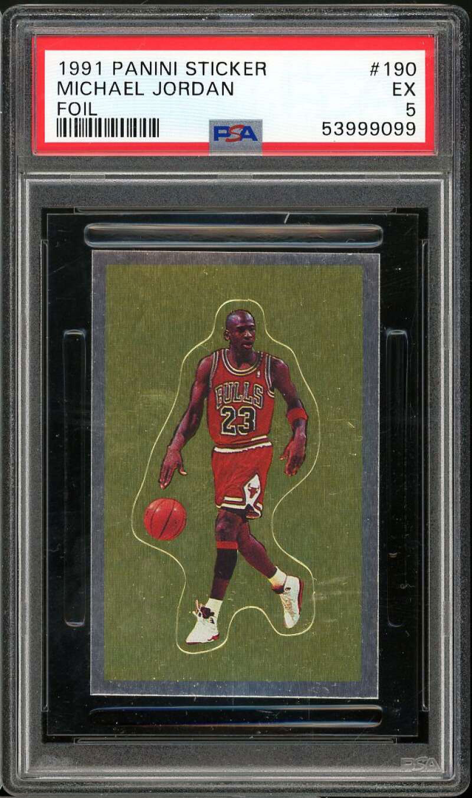 Michael Jordan Card 1991 Panini Sticker Foil #190 PSA 5 - Walmart.com