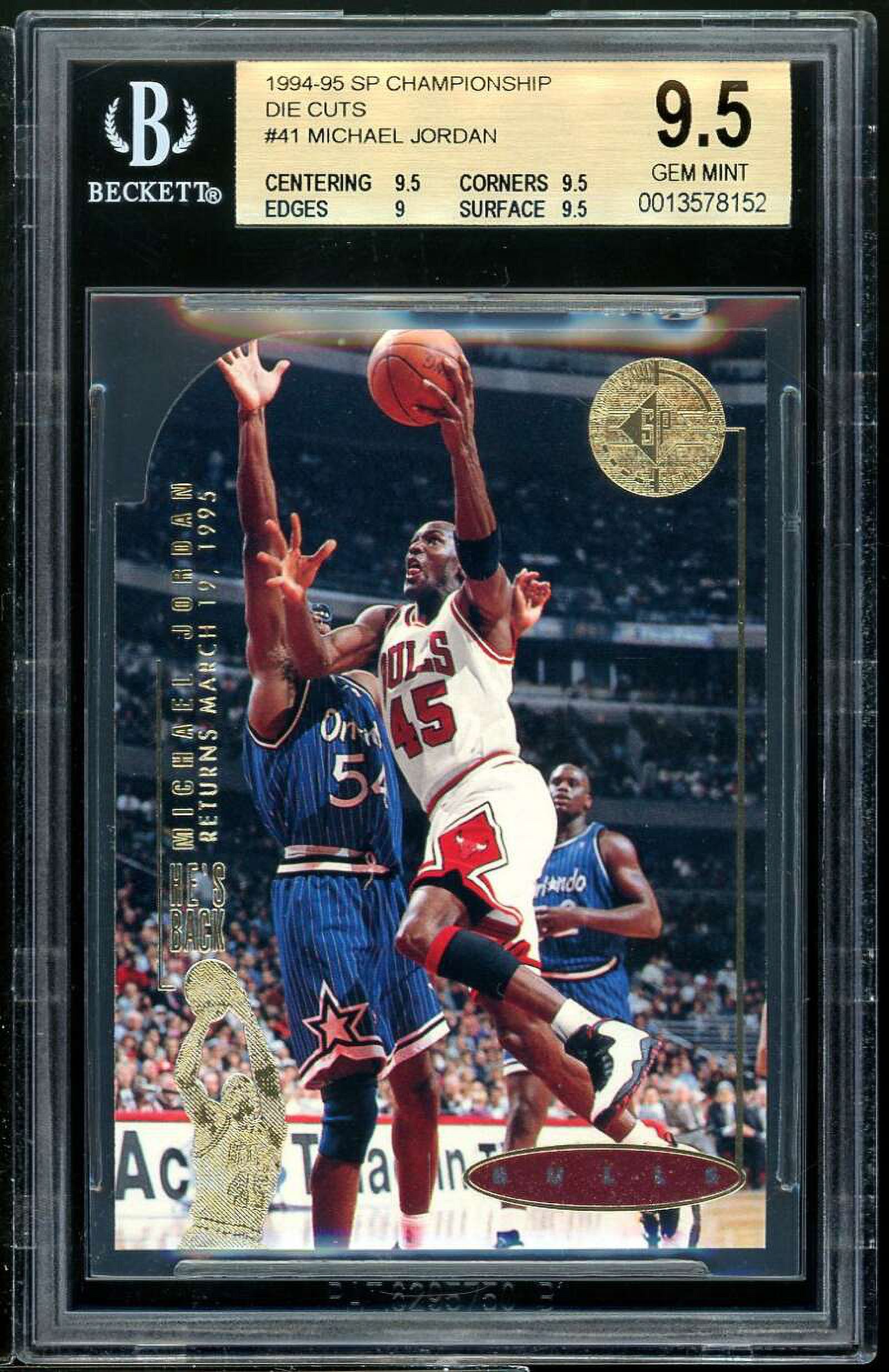 Michael Jordan Card 1994-95 SP Championship Die Cuts #41 BGS
