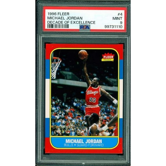 Michael Jordan Card 1996-97 Fleer Decade Of Excellence #4 PSA 9