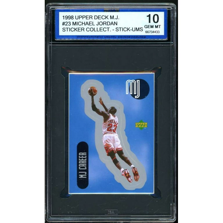 Michael Jordan Card 1998 Upper Deck MJ Sticker Stick-Ums #23 ISA