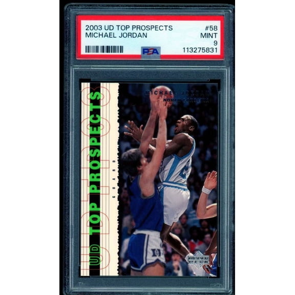 Michael Jordan Card 2003-04 UD Top Prospects #58 PSA 9