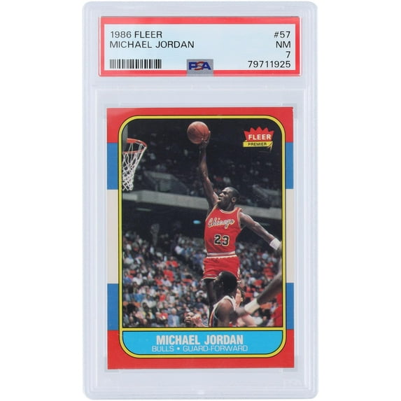 Michael Jordan Chicago Bulls 1986 Fleer #57 PSA Authenticated 7 Rookie Card - Fanatics Authentic Certified