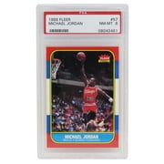 Michael Jordan Chicago Bulls 1986 Fleer Basketball #57 RC Rookie Card - PSA 8 NM-MT
