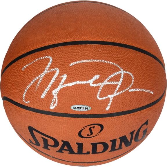 Michael Jordan Chicago Bulls Autographed Official NBA Spalding Pro Basketball - Signed in Silver Ink - Upper Deck - Fanatics Authentic Certified