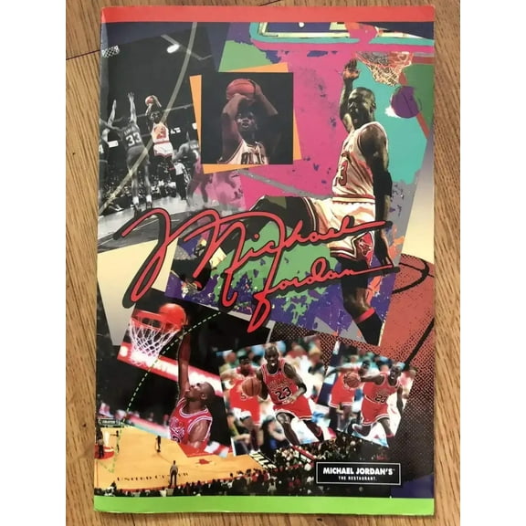 Michael Jordan Chicago restaurant laminated dinner menu