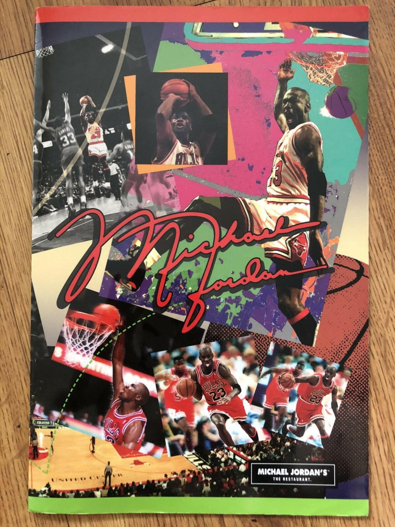 Michael Jordan Chicago restaurant original laminated dinner menu