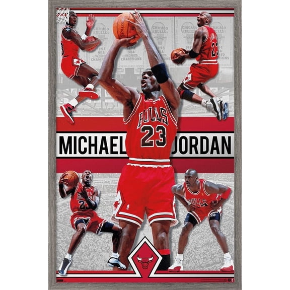 Michael Jordan - Collage Wall Poster, 22.375" x 34" Framed