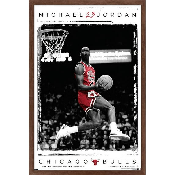 Michael Jordan - Dunk Wall Poster, 22.375" x 34", Framed