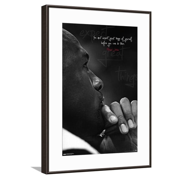 Michael Jordan - Expect Great Things Canvas Wall Poster, 14.725" x 22.375"