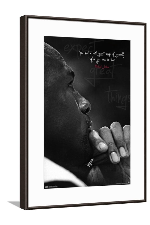 Michael Jordan - Expect Great Things Canvas Wall Poster, 14.725" x 22.375"