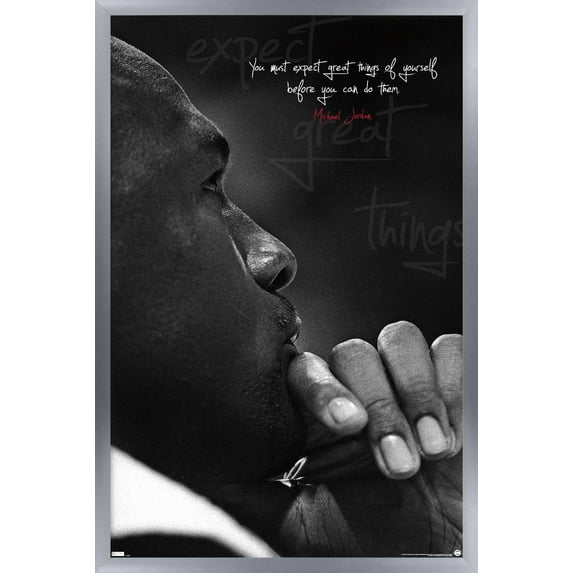 Michael Jordan - Expect Great Things Wall Poster, 14.725" x 22.375" Framed