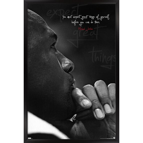 Michael Jordan - Expect Great Things Wall Poster, 14.725" x 22.375" Framed